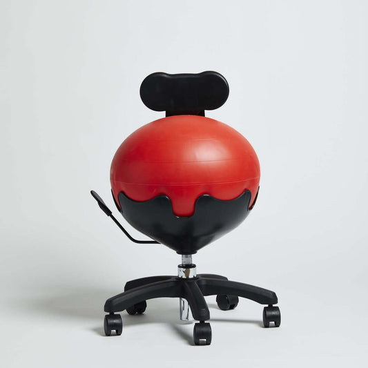 Adjustable red exercise ball chair